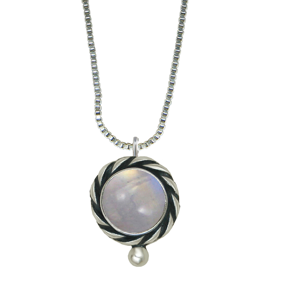 Sterling Silver Little Rainbow Moonstone Pendant Necklace
